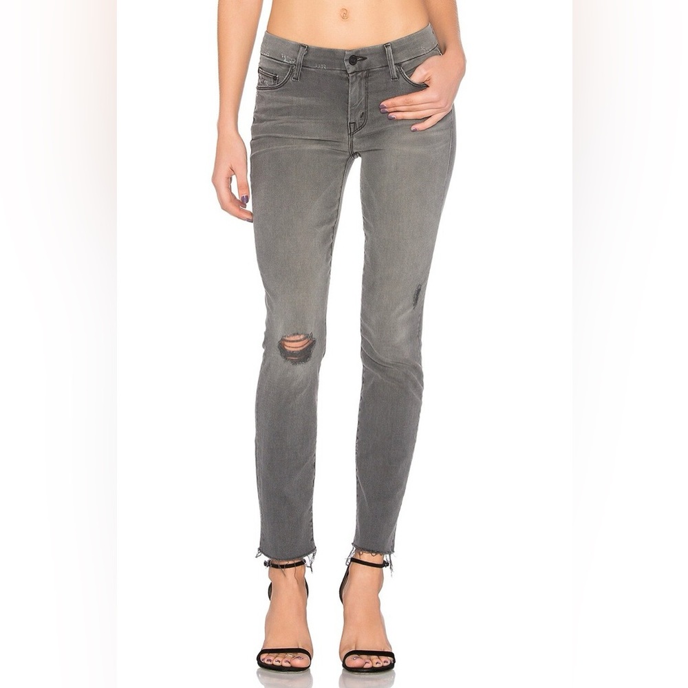 MOTHER The Looker Ankle Fray women jeans, last chance saloon in grey, Revolve